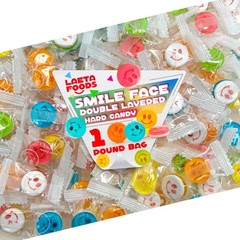 Smiley Face Hard Candy 1 lb 150 Count Assorted Fruit Flavors Party Favors