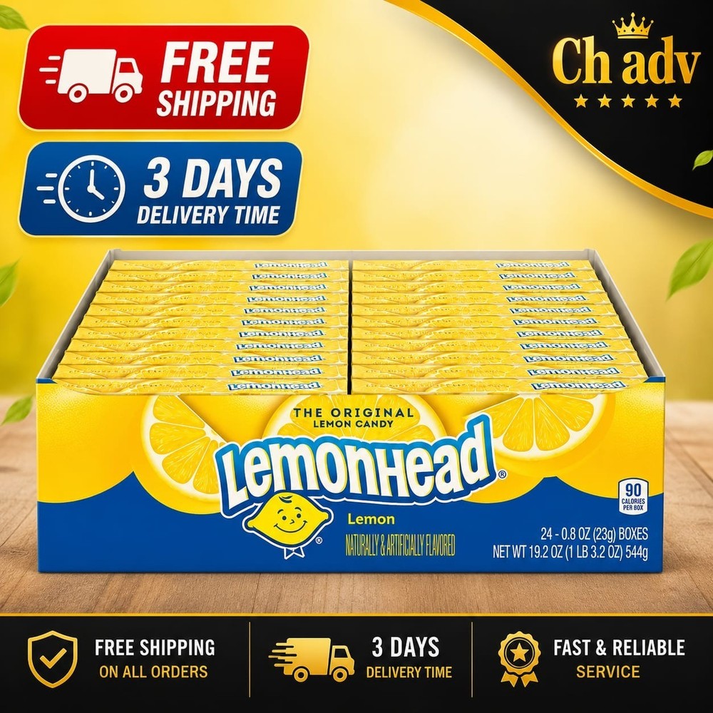 Lemonhead Candy 0.8 Ounce Box Pack of 24