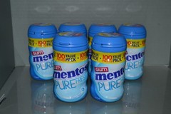 (6) Mentos Pure Fresh Sugar-Free Chewing Gum, Fresh Mint, 100 Piece Each, 07/27
