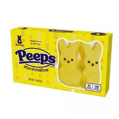 Peeps Yellow Bunny Marshmallow Candy Easter Treat 4 Pack 1.5oz Fat Free