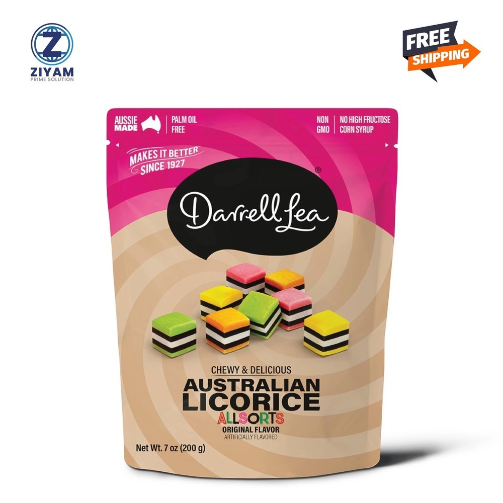 Darrell Lea Allsorts Licorice 7 Oz Pack Palm Oil Free Soft Chewy Treats
