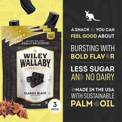 Licorice Candy Classic Gourmet Soft Chewy Australian Black 24 Ounce 3 Pack