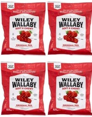 (Lot of 4) Wiley Wallaby Australian Licorice Classic Red 5 oz. Always Fresh