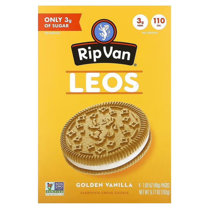Rip Van Wafels Crmcky Leos Golden Vanilla Sndwch 6.77 OZ