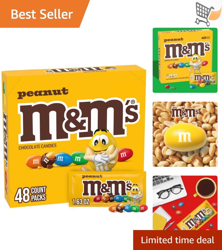Peanut Chocolate Candy Bulk Pack 48 Bags 1.74 oz Perfect for Holidays Parties