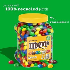 M&M’S Peanut Milk Chocolate Candy Bulk Jar 62 oz FREE SHIPPING