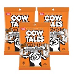 Goetze’s Mini Vanilla Cow Tales, Original Caramel Minis, 4oz (3 Pack)