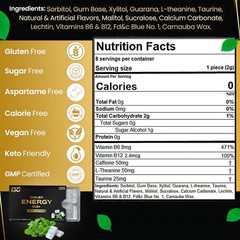 Dialed Energy Caffeine Gum 112pc | 50mg Caffeine | Sugar Free Focus Supplemen…