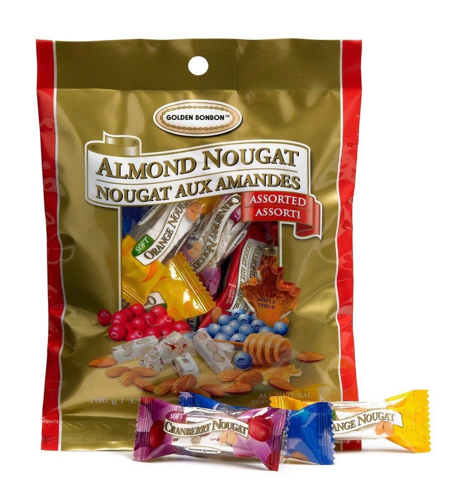 Assorted Almond Nougat Candy Gluten Free Soft Crunchy Halal Made in Canada 35…