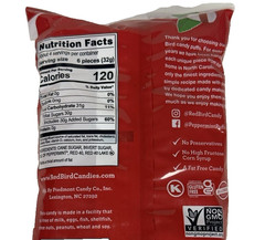 Red Bird Soft Peppermint Candy Puffs 5 oz Bag Fat & Gluten Free Best By 06/2027