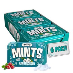 Big Sky Sugar Free Wintergreen Mints – 50 Count Tin (Pack of 6) | Kosher…