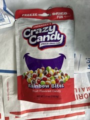 12 Pack Anderson’s Crazy Candy Freeze Dried Rainbow Bites 3.9 oz Each Full Case