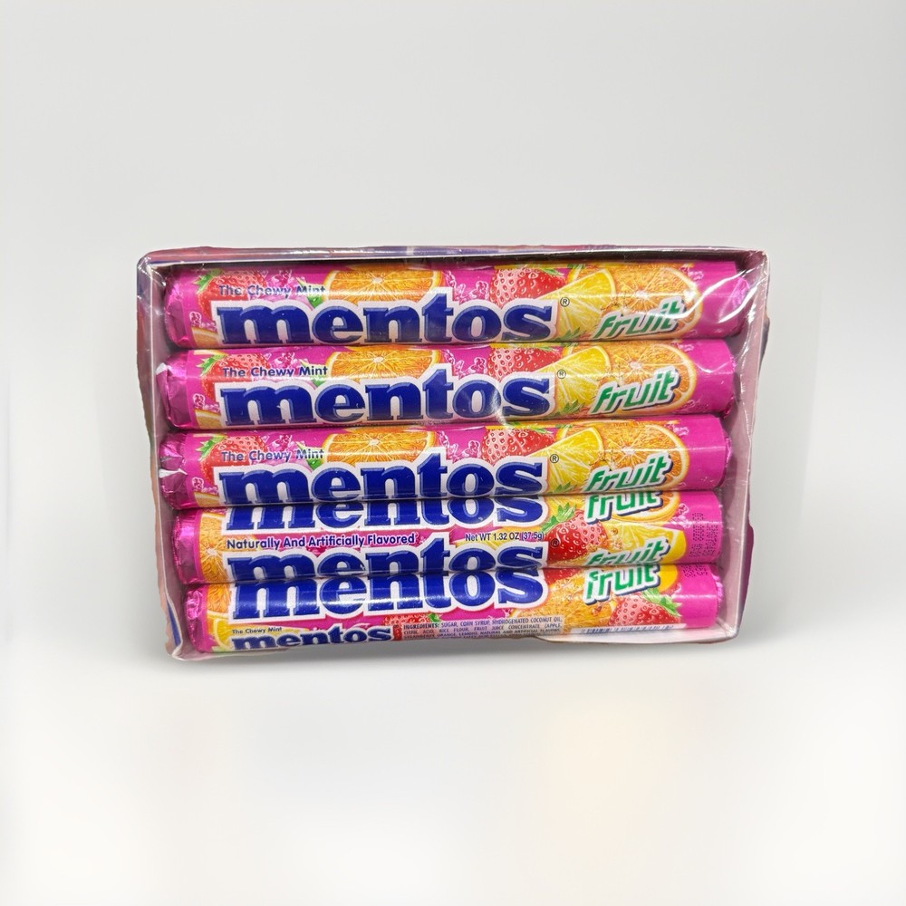 Mentos Chewy Mint Candy Roll, Fruit, Non Melting, Party, (Pack of 15).,