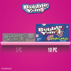 BUBBLE YUM Cotton Candy Flavored Chewy, Bubble 1 Count (Pack of 12), Multiple