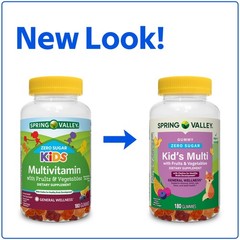 Zero Sugar Kids Multi Gummy Brain & Eye Health 180 Count Immune Health