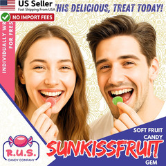 Sunkist Fruit Gems 1 Pound Bulk Bag Soft Candy Individually Wrapped Treats USA