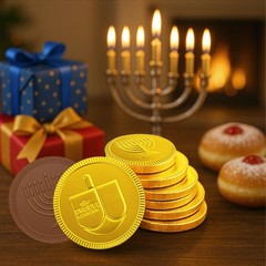 Six Mesh Bags of Gourmet Milk Chocolate Gelt – Kosher Certified for Hanukkah
