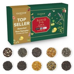Loose Leaf Tea Gift Set 10 Flavors Assorted Sampler Box Herbal Green Chai