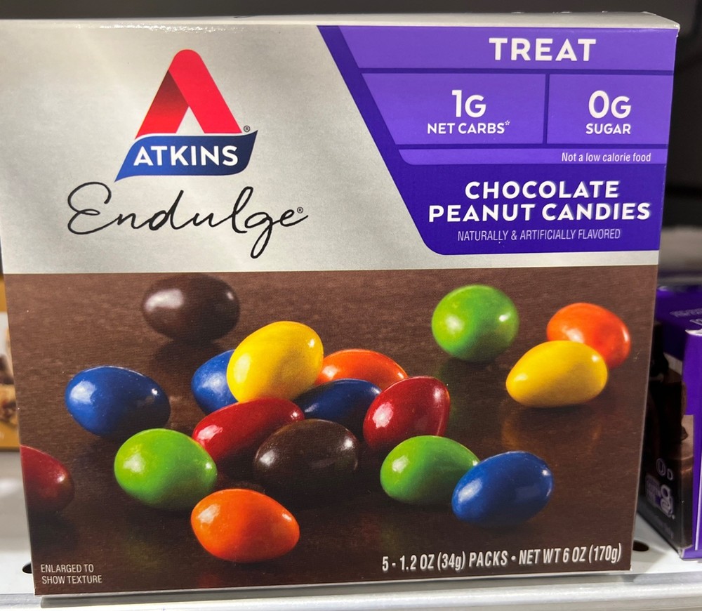 5- Energy Bar Chocolate Peanut Candies Treat By Atkins Endulge