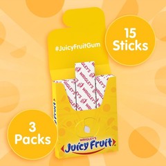 JUICY FRUIT Gum, Original Chewing Bulk Candy 15 Count (Pack of 3)