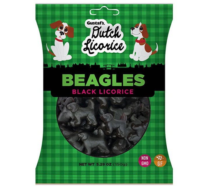 NEW Gustaf’s Black Licorice Beagles 5.29oz Bag