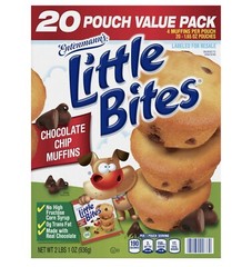 Entenmann’s Little Bites Chocolate Chip Muffins, 1.65 oz, 20-Count Kids Snacks