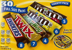 30 M&M’s Chocolate Candy Full-Size Bars – Twix, Snickers, Milky Way, M&M’s