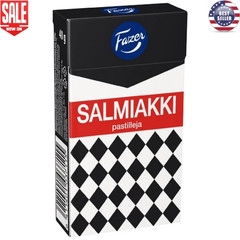 4 Boxes x 40g Salmiakki Original Finnish Salty Liquorice Salmiak Pastilles