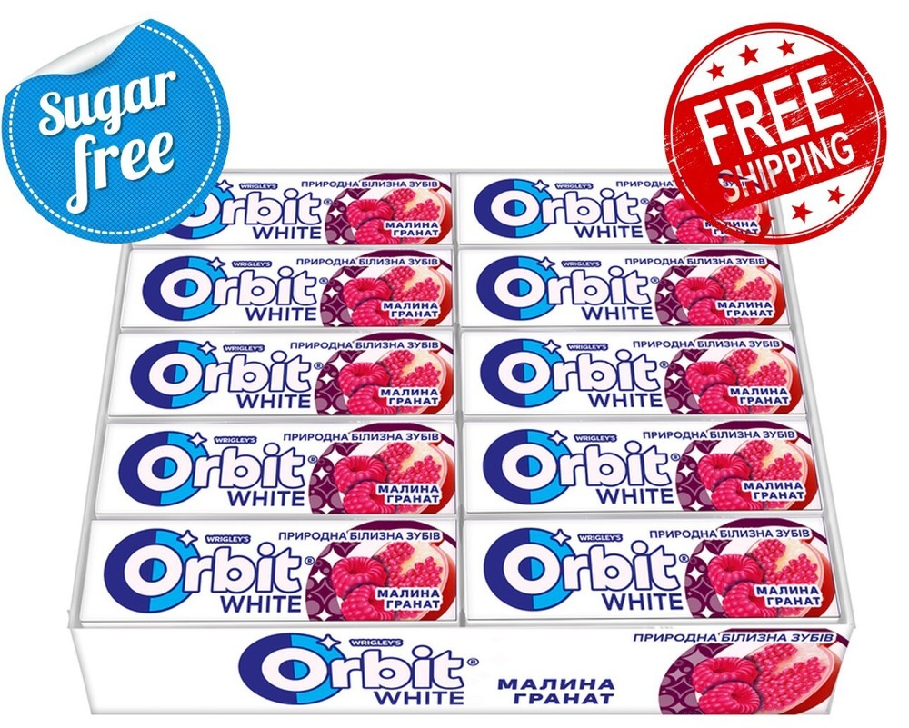 10x14g Wrigley’s Orbit White Raspberry-Pomegranate Sugar-Free Chewing Gum