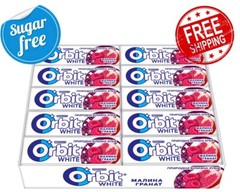 10x14g Wrigley’s Orbit White Raspberry-Pomegranate Sugar-Free Chewing Gum