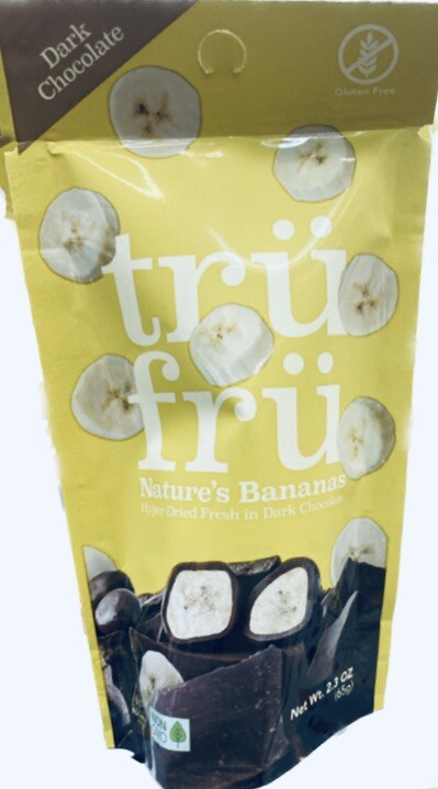 Tru Fru Grab & Go Hyper-Dried Real Bananas Dark Chocolate 2.3 oz