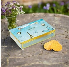 LA SABLESIENNE, La Romance Decorative Tin of French Shortbread w/ Caramel Chips