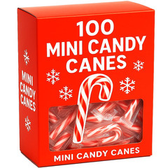 Mini Candy Cane Peppermint 100 Pack Individually Wrapped – Classic Red & White H