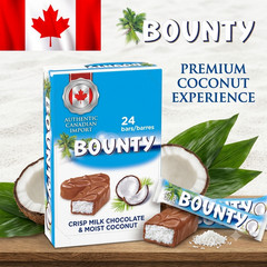 Bounty Chocolate Bars 24 Pack Bulk Full Size Box 57g Each Fresh Candy Canada