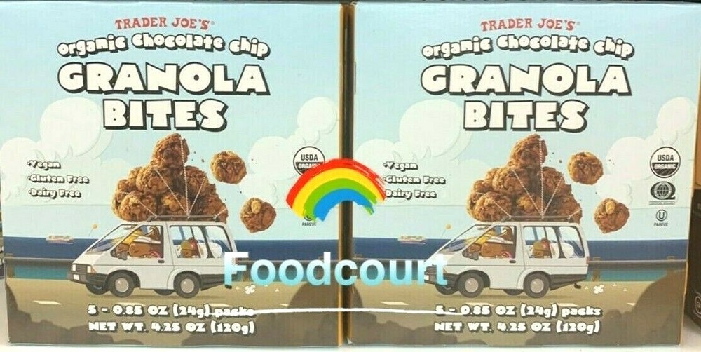 2 Packs Trader Joe’s Organic Chocolate Chip Granola Bites 4.25 oz Each Pack