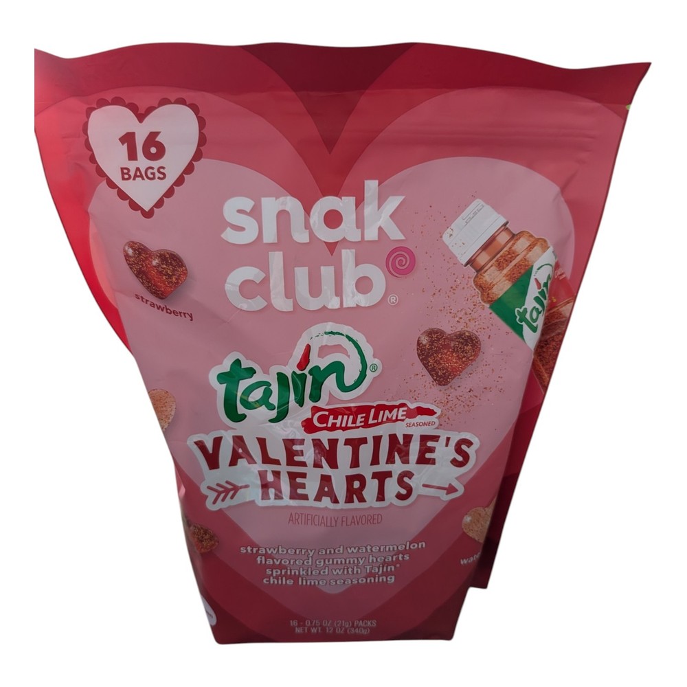 2X Snak Club Tajin Chili & Lime Seasoned Strawberry Watermelon Gummy Candy 12oz
