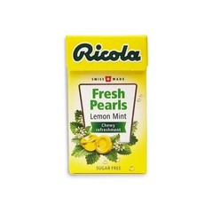10 pcs Ricola Herbal Sugar Free Fresh Pearls Lemon Mint Chewy Refreshment (25g)