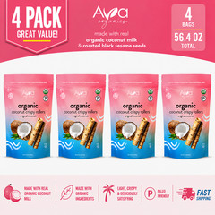 4-Pack Ava Organics Coconut Crispy Rollers, 14.1 oz.