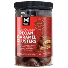 Members Mark Milk Chocolate Pecan Caramel Clusters 30.2 oz Tub Candy Nuts New