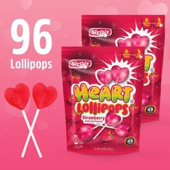 Heart Lollipops, 10oz Bag – 2 Pack of Red Lollipops Individually Wrapped, Per…