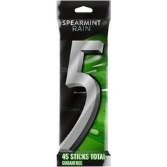 5 GUM Spearmint Rain Sugar Free Chewing Gum, 45 Count (Pack of 1), B01LWMRC8M