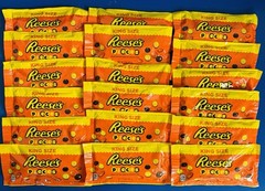 (24) Reese’s Pieces Peanut Butter Candy Share Size Bags 3oz. Bulk Lot BB: 10/26