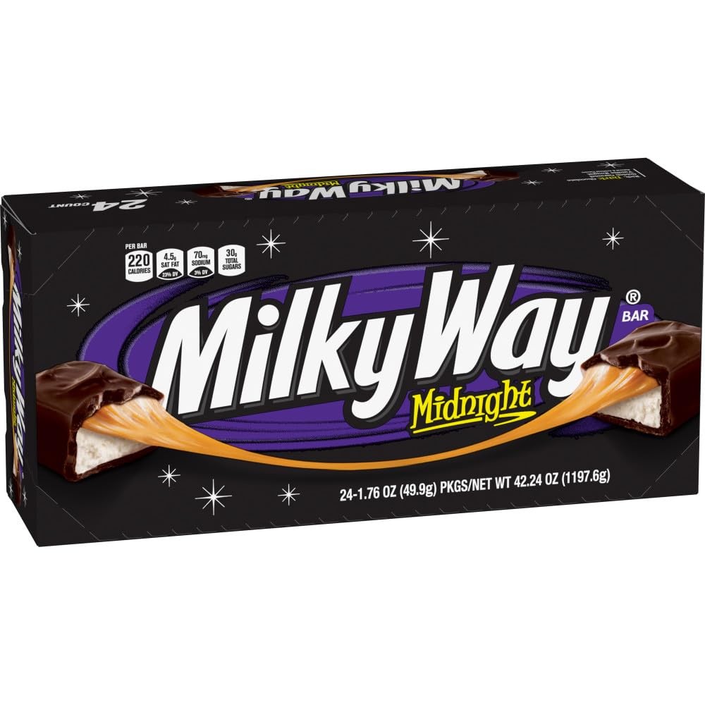 MILKY WAY Dark Chocolate Candy Bars, Midnight Dark, Full Size, 1.76 oz Pack o…