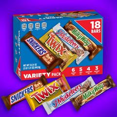 SNICKERS, TWIX, 3 MUSKETEERS & MILKY WAY Full Size Christmas Candy Chocolate Bar