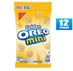 Full Box 12x Packs NABISCO Big Bag OREO Minis Golden Sandwich Cookies – 3oz Each