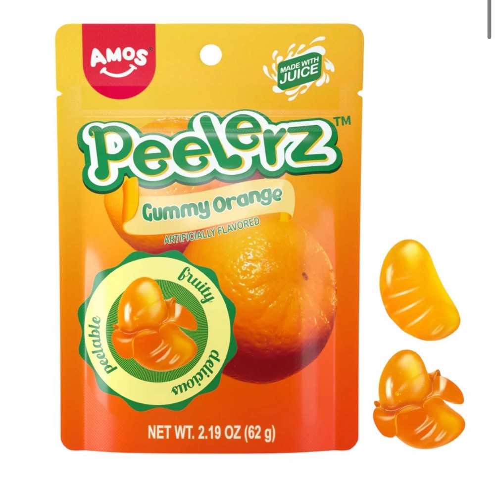Amos Peelerz Orange peelable gummy candy 6oz tiktok viral