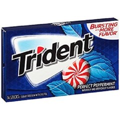 Trident Sugar Free Gum, Perfect Peppermint, 12 Pack