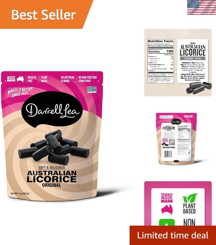 Soft Australian Licorice, Non-GMO, No Palm Oil, Plant Based, No High Fructose…