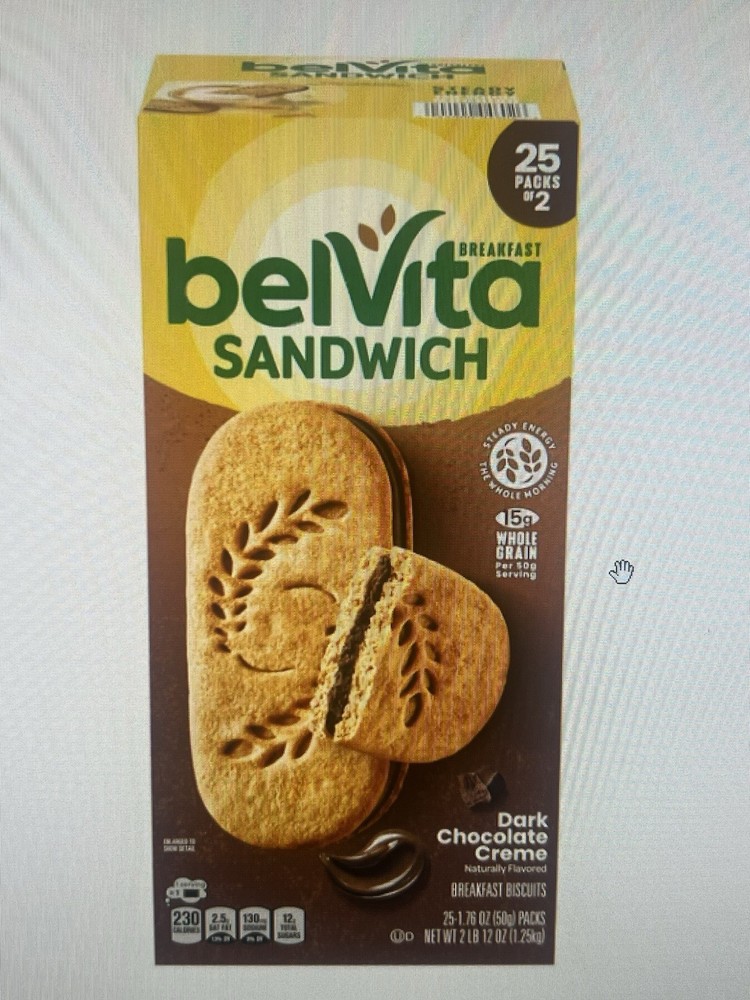 belVita Dark Chocolate Creme Breakfast Biscuits 25 pk.