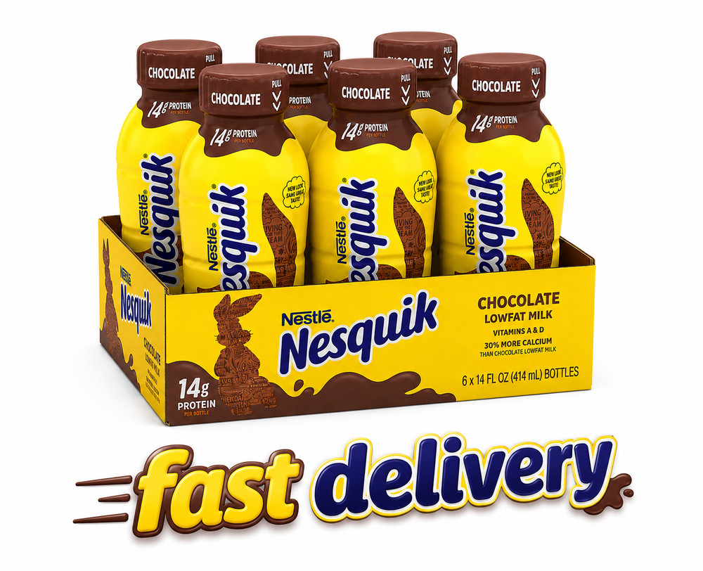 Nestle Nesquik Low Fat 1% Milk, Chocolate, 14 Ounce (Pack of 6)